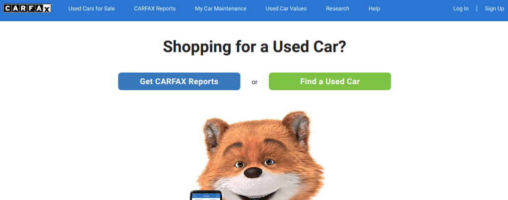 CarFax Used Car Website
