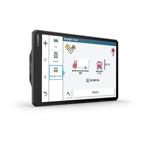 Garmin Dezl OTR1000 truck GPS with AI truck routing display