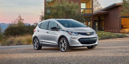Chevrolet Bolt EV all-electric compact car with futuristic styling and a compact body.