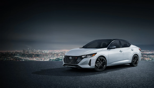 Nissan Sentra sleek silver compact sedan with streamlined design