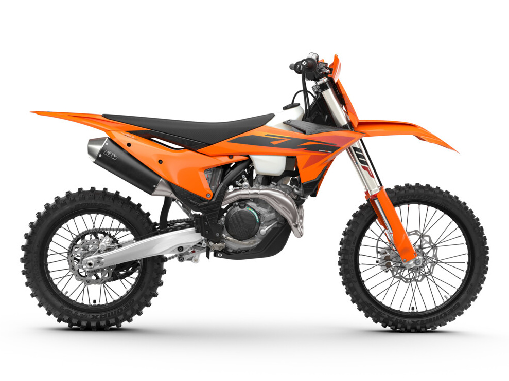 KTM 350 EXC-F 2025 street-legal dual sport motorcycle with pro-level off-road agility.